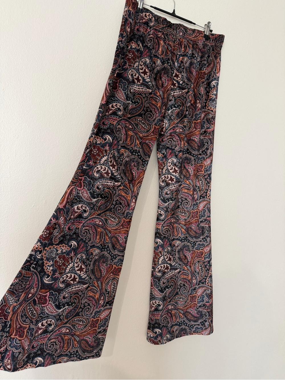 Boho Paisley Wide-Leg Pants in Multicolor size 10